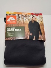 Womens Winter Outdoor Base Layer Mock Neck Top Ozark Trail Warmest Black New