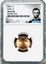 2023 EXTRA ' V ' ERROR VDB V LINCOLN SHIELD PENNY NGC MS65 RD CENT RARE VARIETY