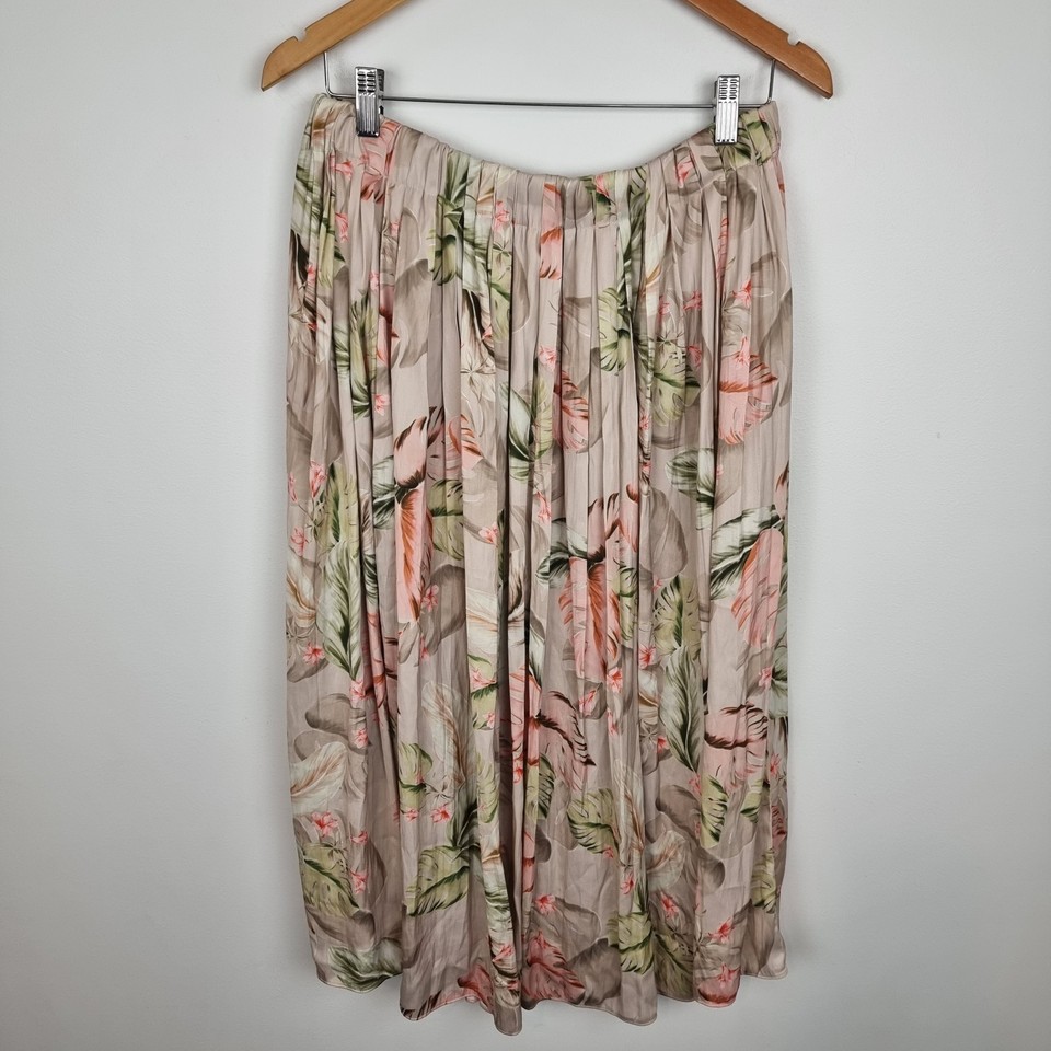 Witchery Satin Skirt Floral Print Size 10