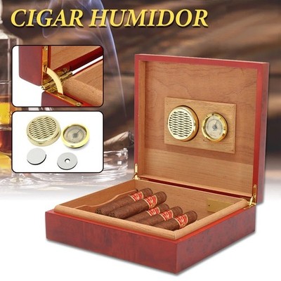 Premium Zedernholz Zigarren Humidor Box 20 Stück Reise Aufbewahrungskoffer Luftbefeuchter
