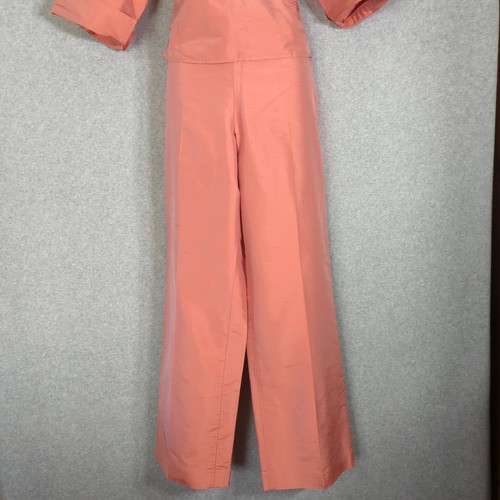 Vintage 100 % Seide Talbots Petites Koralle Hose Wickel Top Set 14P Unterteil-16 Top - Bild 3 von 12
