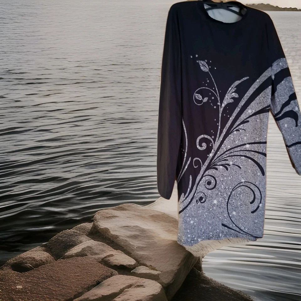 DAMEN KLEID Gr. XL superschönes Muster - Bild 4 von 4