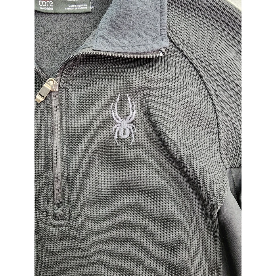 Spyder Sweater Jacket Mens M Black Outbound Core Half Zip Outdoors Performance - Image 2 of 4