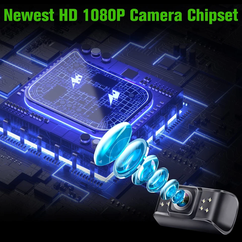 Backup Camera Monitor HD 1080P Night Vision Waterproof Car Truck License Plat... - Image 2 of 4