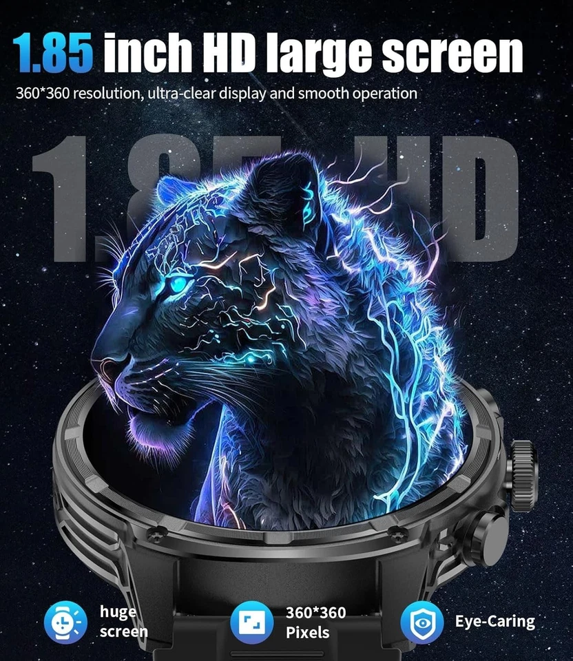 Military Rugged Smart Watch for Men with Bluetooth Call(Answer/Make Call) Gift - Image 3 of 4