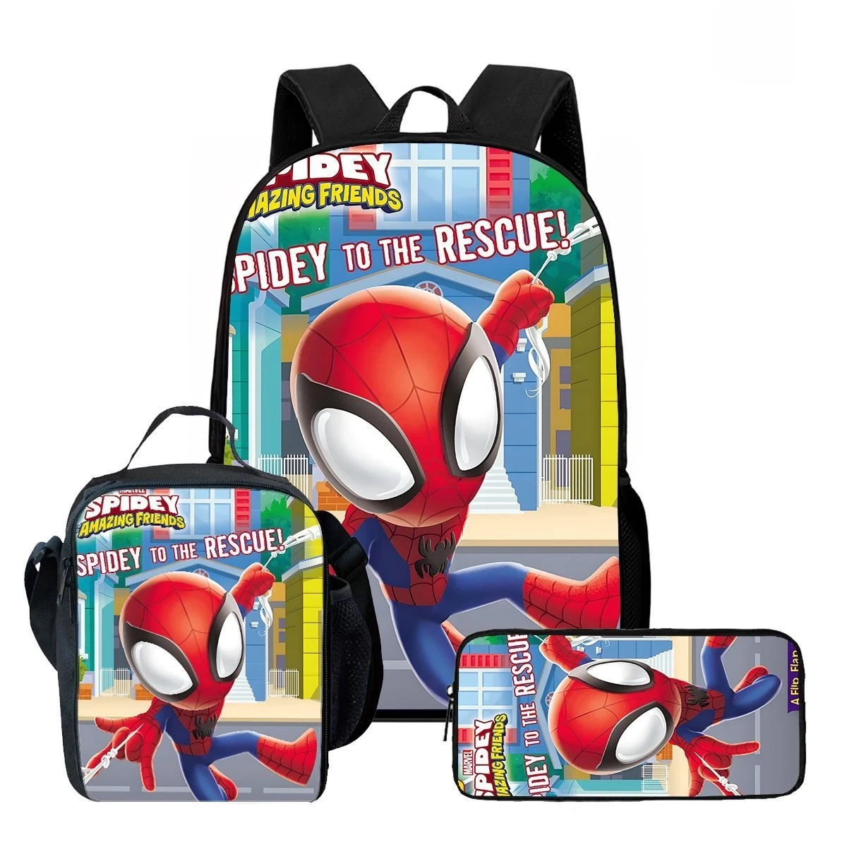 Spidey And His Amazing Friends Backpack Set, School Backpack, Lunch Bag, Pencil Case
