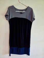 Apostrophe Colorblock Wide Neck Cap Sleeve T-Shirt Shift Dress Size Medium W265