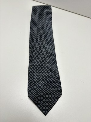 Georgio Armani Men s Navy Blue & White Silk Necktie