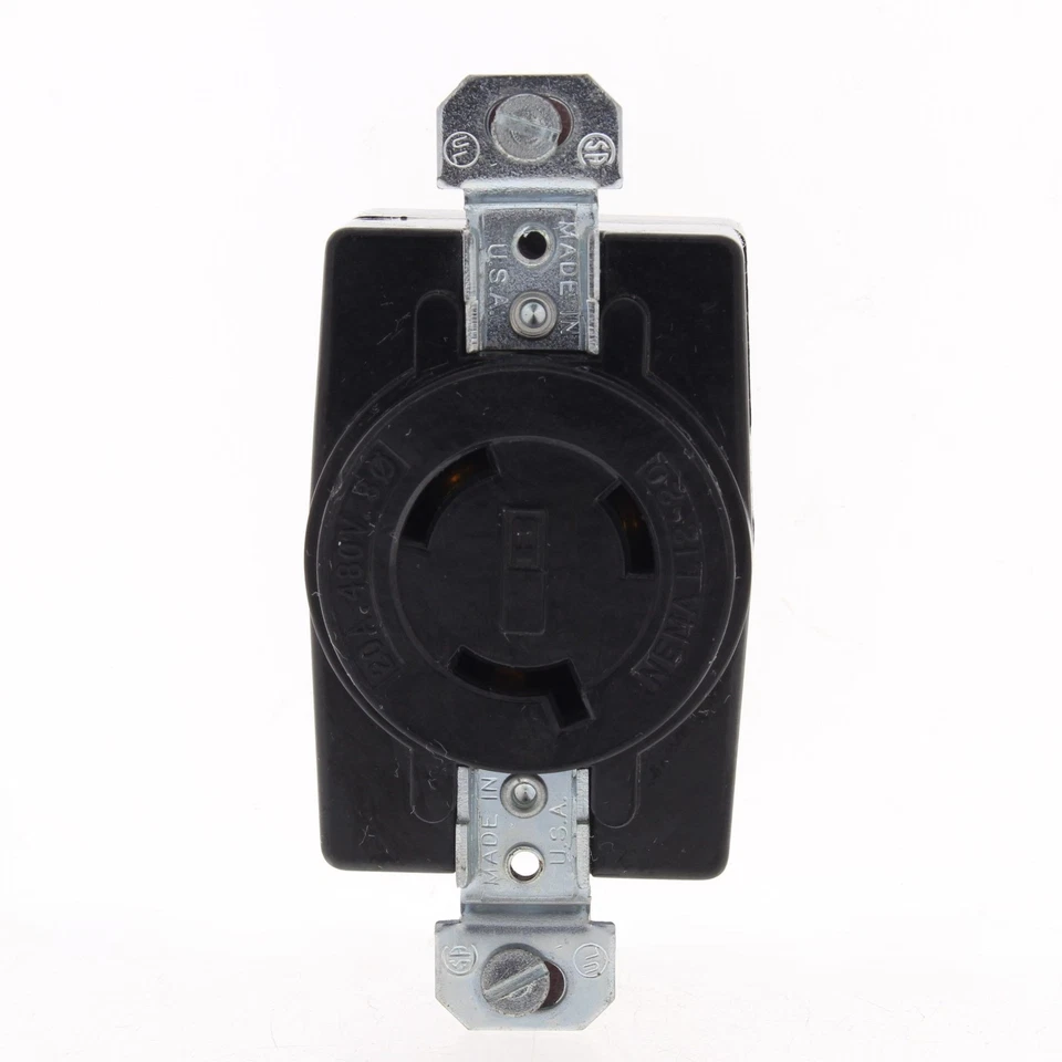 Hubbell 71220FR Bryant Twist Turn Locking Receptacle Outlet L12-20R 20A 480V 3Ø - Image 4 of 4