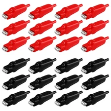 24 Pcs Insulated Alligator Clips, 20A Electrical Test Alligator Clamp (Black and