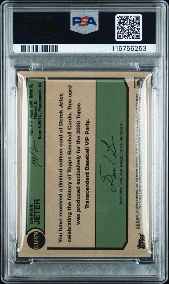 2020 Transcendent VIP Party Through The Years 1974 Derek Jeter PSA 10 Gem Mint - Image 2 of 2