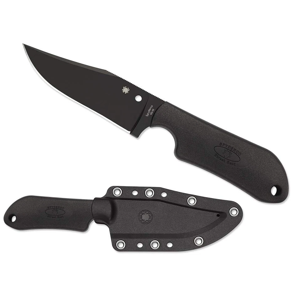 Spyderco Street Beat Fixed Blade Knife with 3.51" VG-10 Steel Black Blade and... - Image 3 of 4