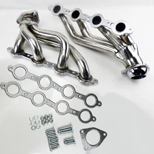 Shorty Stainless Steel Exhaust Headers Gasket for Chevy GMC 07-14 4.8L 5.3L 6.0L