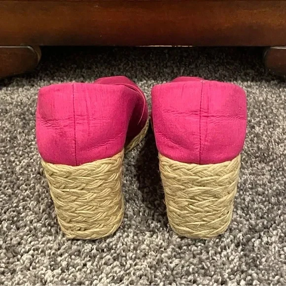 Alpargatas Ralph Lauren Cecilia Rosa Peep Toe Cuña Talla 7B Foto 4 de 4