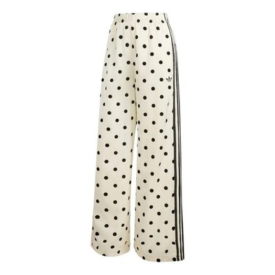 NWT adidas Originals Satin Polka Dot Wide Leg Pants. Off white 