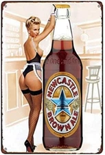 Vintage Custom Newcastle Brown Ale Beer Tin Metal Signs Home Décor 8x12 