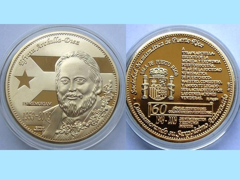 Medalla EFRAIN ARCHILLA Sociedad Numismatica PUERTO RICO RADIO Humacao Manati
