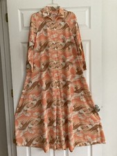 STUNNING Vtg 60  s Evelyn Pearson Silky Full Sweep Hostess Gown Robe Maxi Dress M