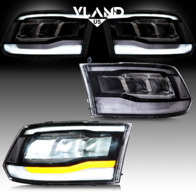 Voll-LED-Scheinwerfer mit dynamischen DRL für 2009 2018 Dodge Ram 1500/2500/3500