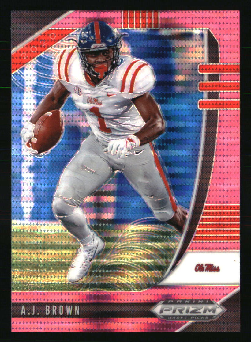 A.J. Brown 2020 Panini Prizm Draft Picks Pink Pulsar #1 Football Card