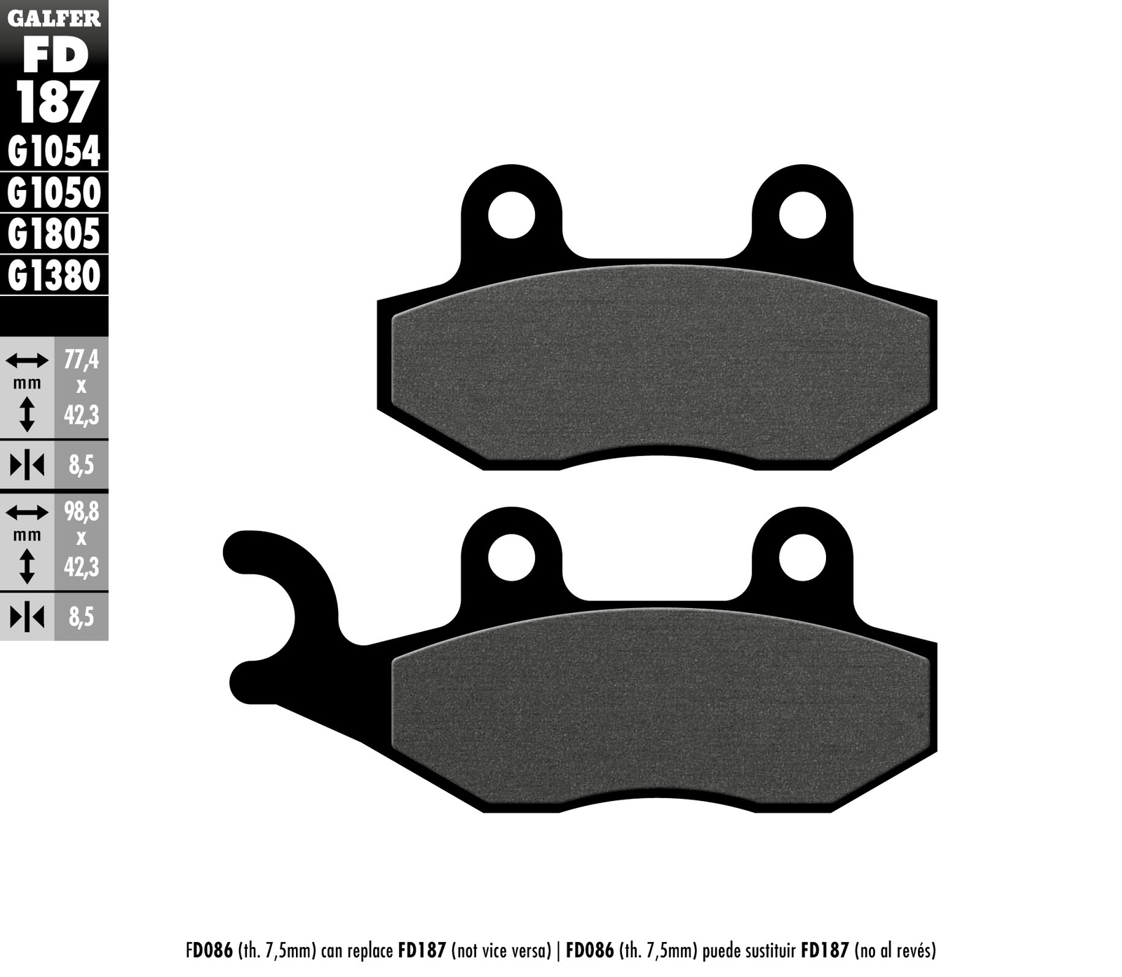 Plaquettes de frein KH228 semi-métalliques pour trajets sous la pluie