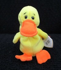 Ty Beanie Baby Quackers The Duck 4th Generation 3rd Tush Tag No Star CREASED TAG