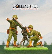 BRITAINS DEETAIL - 1970'S - U.S. MARINES 75MM GUN TEAM -GREEN 2X TOY SOLDIER
