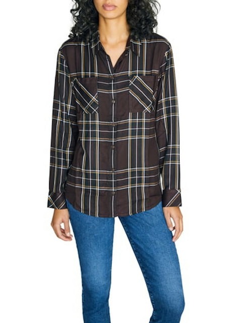 Sanctuary Womens Burgundy Plaid Long 