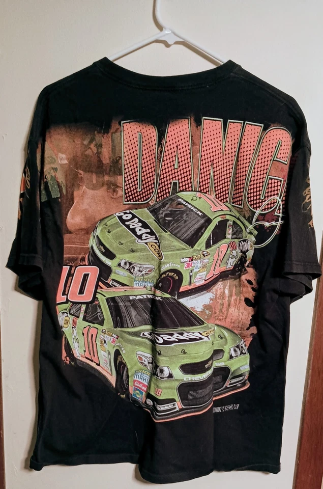 Camiseta Masculina Vintage Nascar Preta Danica Patrick Go Daddy Estampa Total Extra Grande - Imagem 2 de 3