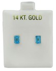 GENUINE 1.32 Cts BLUE TOPAZ STUD EARRINGS 14K GOLD - Free Certificate Appraisal — photo 1