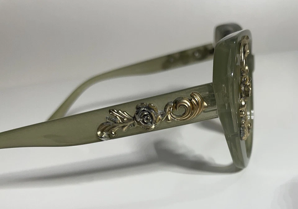 Gafas de sol Dolce & Gabbana florales - SOLO MARCOS. Falta 1 lente. Ópalo/verde Foto 3 de 4