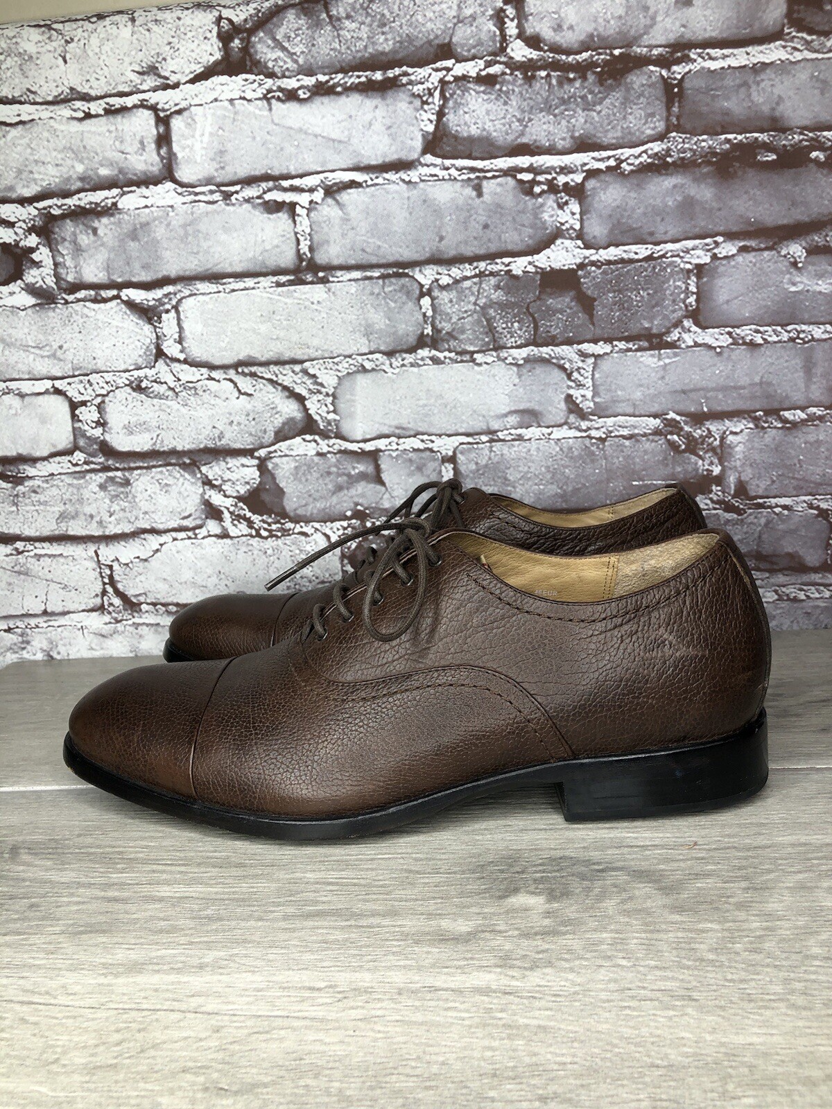 SAOLA Scarpe Oxford casual stringate da uomo I.Travel in pelle marrone con punta a cappuccio taglia 46EU 13M US