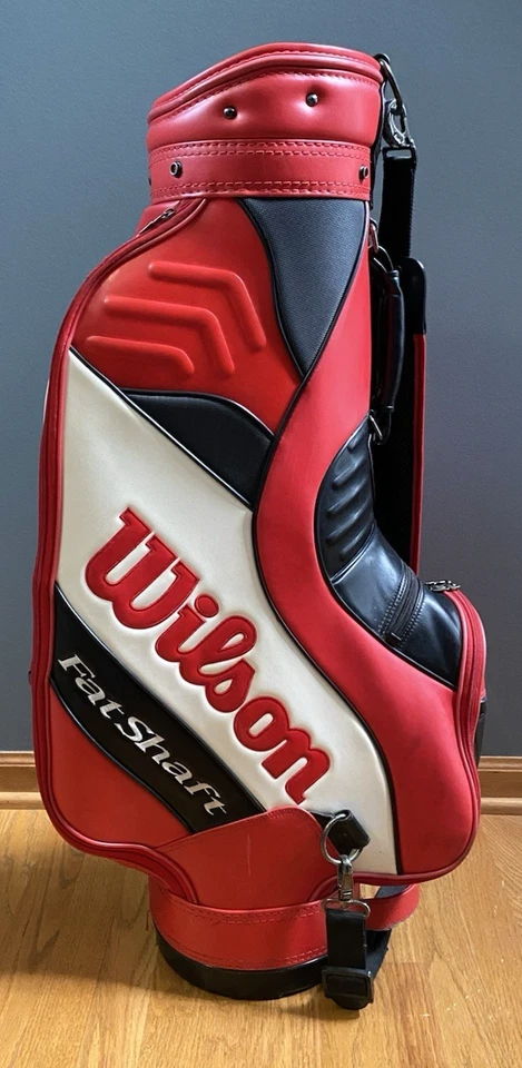 Wilson Fat Shaft Red White Golf Club Bag With Rain Cover & Strap 6 Way Divider - Image 4 of 4