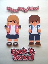 3D-U Pick - SG3 School Boy Girl Friends Lunch Star Card Scrapbook Embellishment