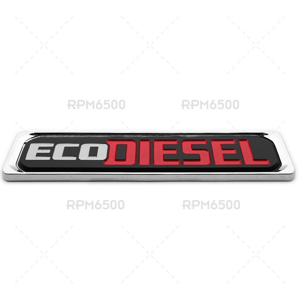 SET 2 DODGE RAM 1500 Chrome "Eco Diesel" Nameplate Front Fender Badge Emblem - Image 4 of 4