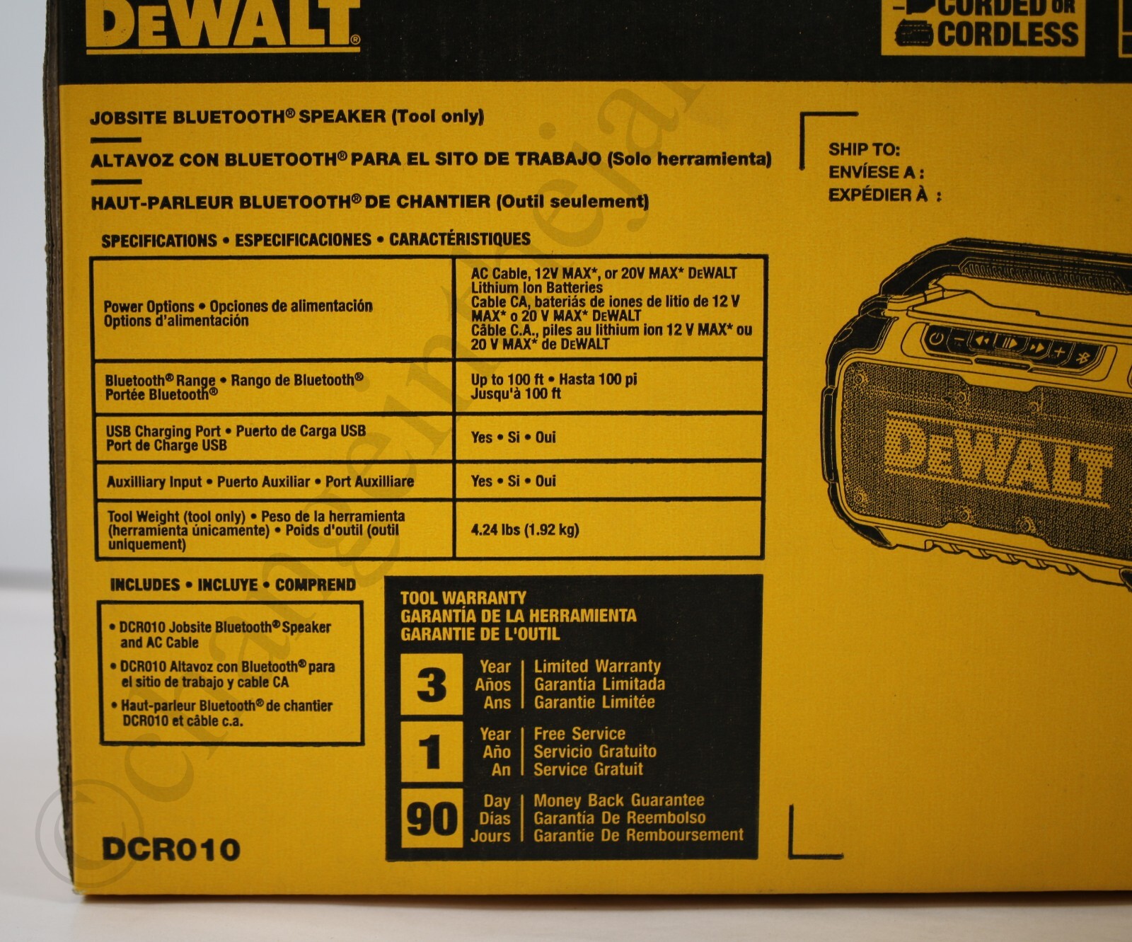 DEWALT DCR010 20-Volt Max Bluetooth 