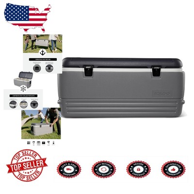 Versatile 120 Qt Igloo Cooler with Threaded Drain Plug - Ideal for Outdoor Use