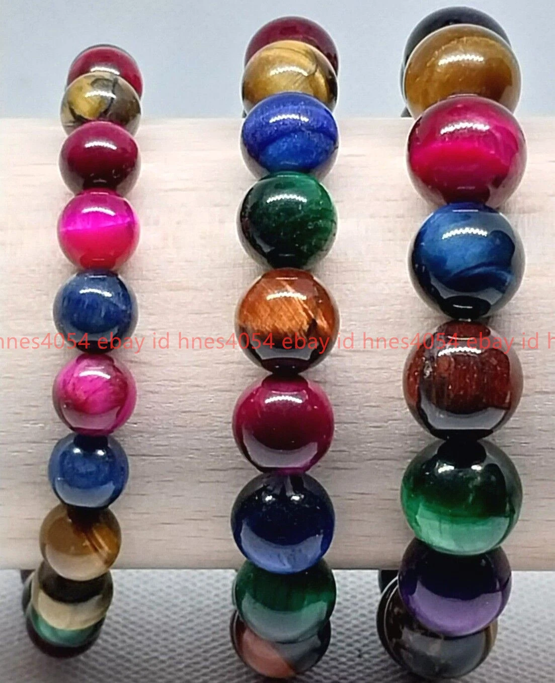 VALENTINO TIGRE OCCHIO COLORE Pietra Pregiata Fatto a Mano Stretch Naturale 8mm 10mm 12mm Perlina