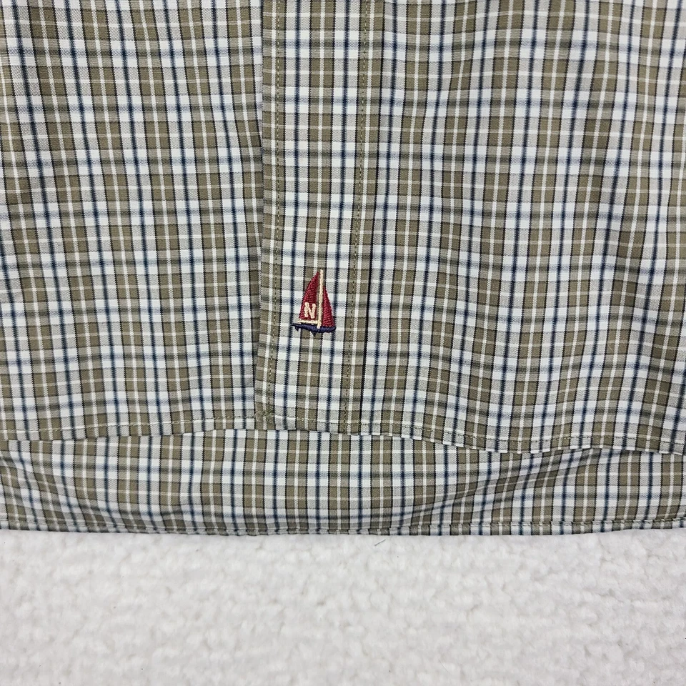 Nordstrom Dress Shirt Mens 2XL XXL Brown Blue Plaid Smartcare Cotton Button Up - Image 3 of 4