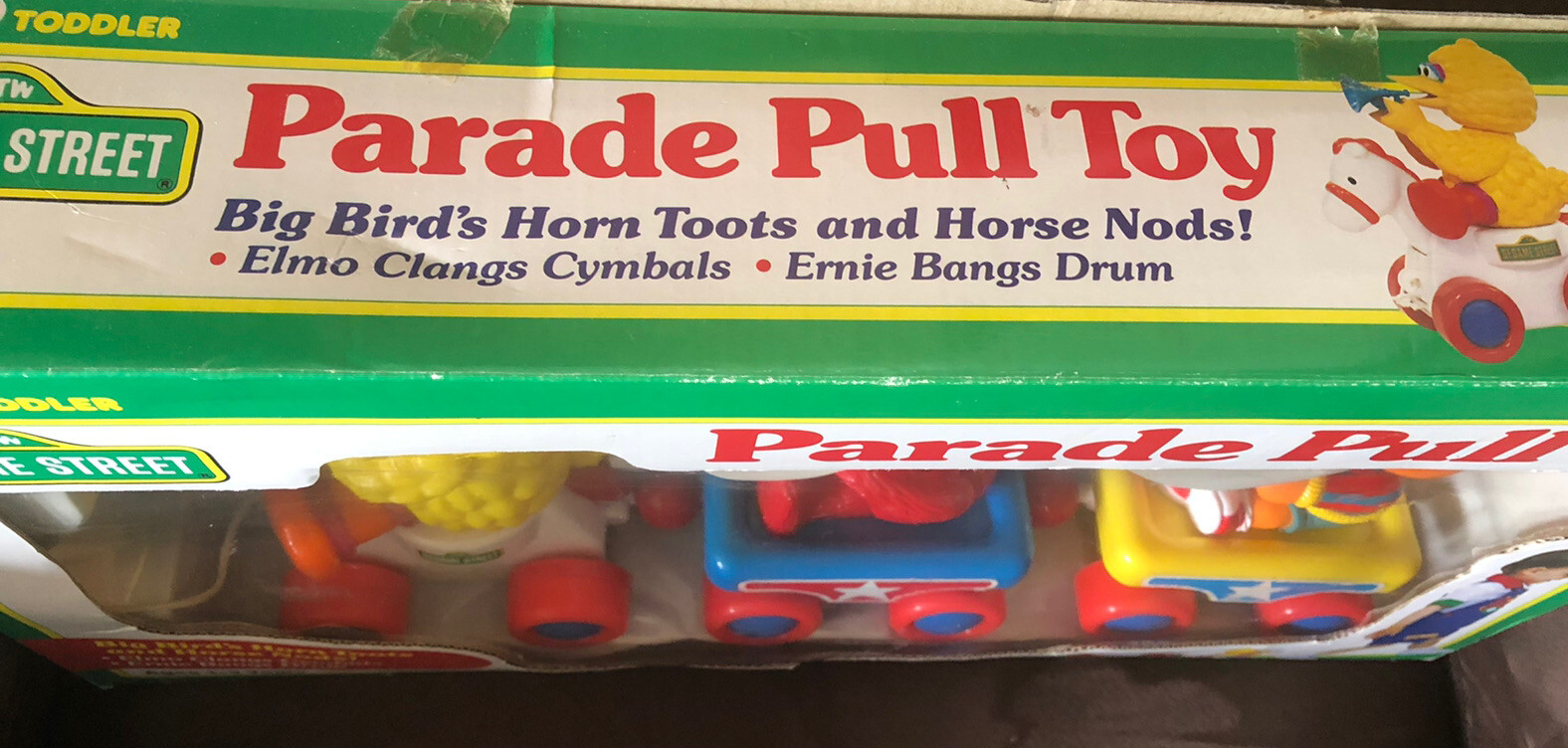 Sesame Street Parade Pull Toy Tyco Toddler Vintage Toy in Original