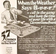 1930 Carrom Game Boards Advertisement Boys Life Games Fun Advert E90