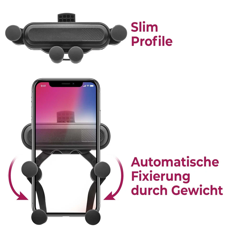 Handy Halterung Auto Halter Lüftung passend für Apple iPhone 17 16 15 14 13 12 - Bild 2 von 4