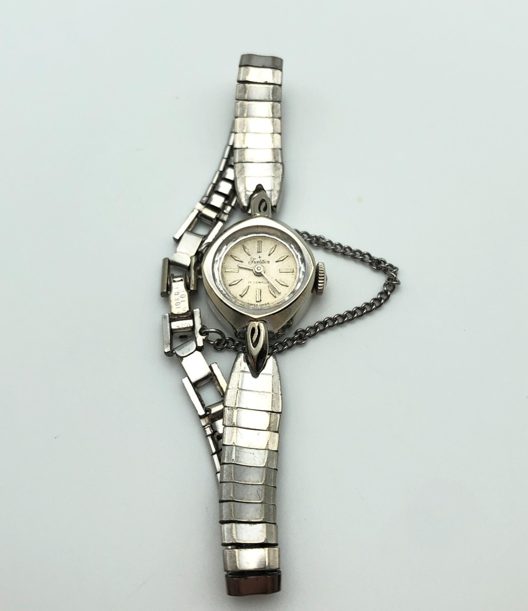 Tradition Woman's 14k White Gold Case Vintage Watch 17 Jewels | eBay