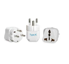 Ceptics Denmark Travel Plug Adapter Type K - 3 Pack GP-20-3PK