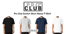 Pro Club Men's Comfort Cotton Crewneck Solid Plain Casual Short Sleeve T-Shirt