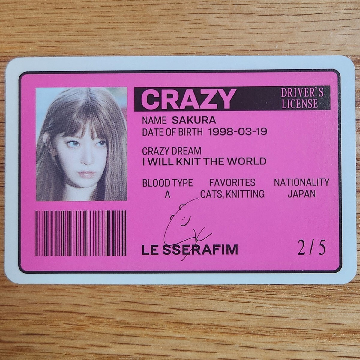 Sakura Official Photocard Le Sserafim 4th Mini Album Crazy Sakura Official Photocard Le Sserafim 4th Mini Album Crazy