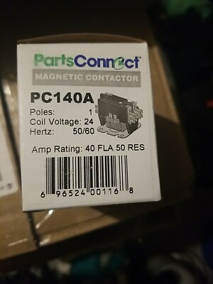 Pc1404 Contactor PC140A Contactor Single One 1 Pole 40 Amps 24 Volts A/C Air Conditioner ...