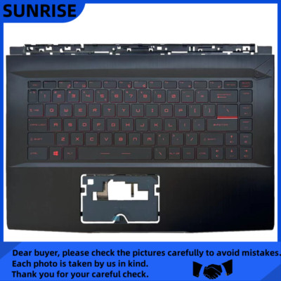New For MSI GF63 GF63 8RC GF63 8RD US English keyboard Palmrest Case Red backlit