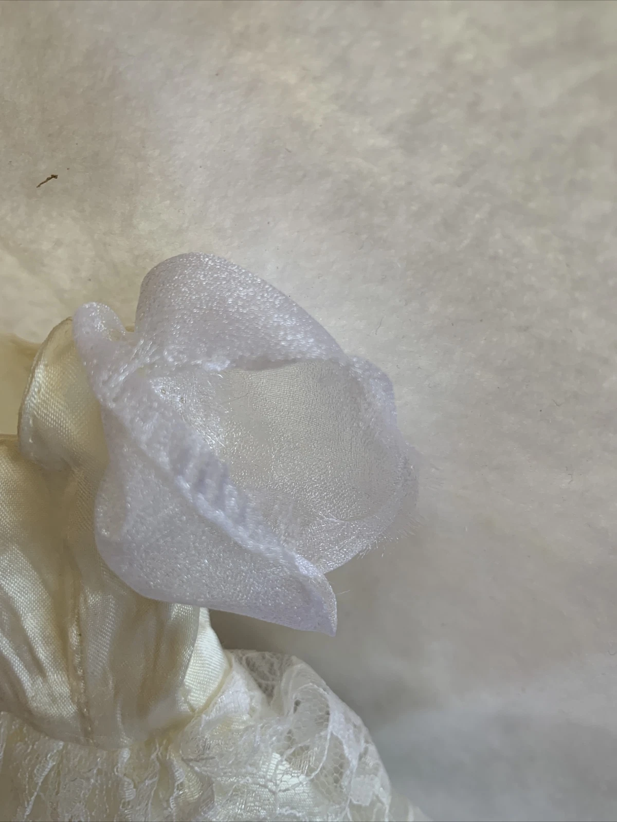 OFF WHITE Abito da sposa vintage Barbie bambola da sposa in pizzo bianco raso abito da sposa