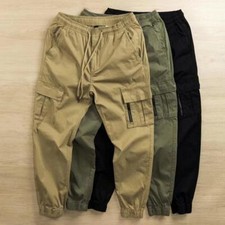 Men Cargo Pants Joggers Pants Men Breathable Pants Elastic Waist Men Trousers